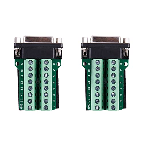UDSKNV[KSL 2X DB15 VGA D-Sub VGA 15Pines Hembra Adaptador Terminal de PCB Tablero de Desbloqueo