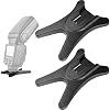 Anwenk Camera Flash Stand with Hot Shoe Mount and 1/4 Metal Tripod Thread for Speedlight Speedlite - Canon, Nikon, Sigma, Olympus, Panasonic, Pentax - 2 Pack