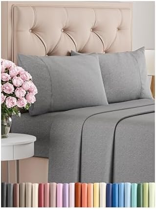 Queen Size 4 Piece Sheet Set - Comfy Breathable & Cooling Sheets ...