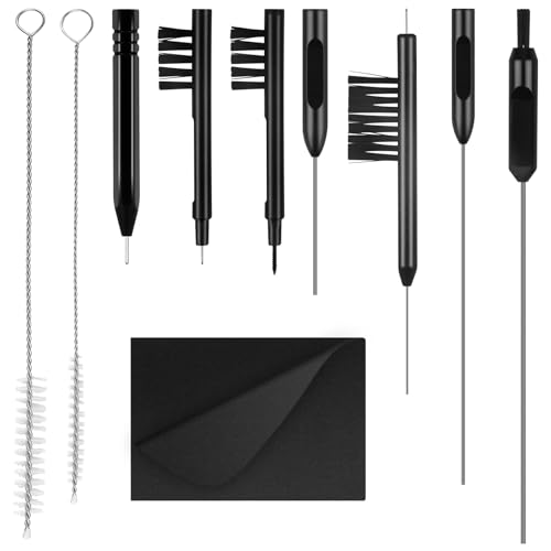 Juego de limpieza de audífonos, limpiador de audífonos con imán y lazo de cera, cepillo de limpieza para audífonos, herramienta de limpieza de audífonos, ventilación, color negro
