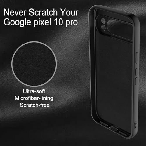 Coque silicone Google Pixel 10 Pro souple fine noire résistante aux impacts