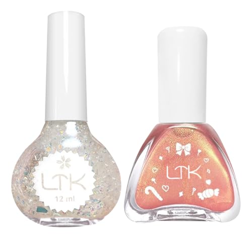 12ml 2botellas HolográFico Brillante Esmalte Esmalte De UñAs Con Brillo Uniforme Sin LáMpara Uv UñAs Glitter Normal Purpurina Rosa Glitter Para Principiante Diy En Casa Y Profesionales