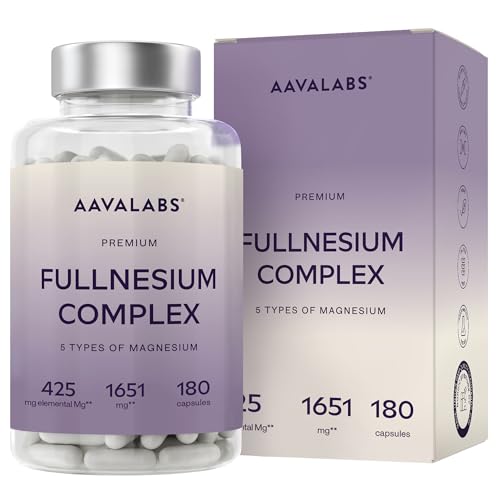 Complejo de Magnesio Complex - 212mg - con Suplementos Magnesio Bisglicinato Taurato Malato Óxido y Citrato - 180 Magnesium Complex Capsulas - 6 Meses