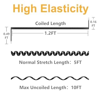 Uvital Phone Handset Cord Detangler for Desk Phone, RJ9 2Pack 10FT Landline Telephone Cord(Coiled Length: 1.2FT) and 2 Pack Anti-Tangle Telephone Wire Untangler, 360° Rotating Swivel, Black