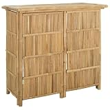 vidaXL Outdoor Bartisch Natur 115 x 55 x 105 cm Bambus, Stylischer Bar-Tisch, robust für Sommerpartys, Gartenfest, umweltfreundliches Design, minimalistisch und chic