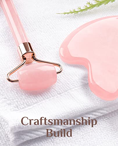 Jade Roller & Gua Sha Set, Face Roller For Skin Care Routine, Reduce Puffiness And Improve Wrinkles, Massage Tools Relieve Fine Lines For Face Neck, And Eye Treatment #TOP2
