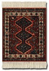 Lextra® (Freud), CoasterRug®, Rust and Cream, 5.5" x 3.5", Set of Four