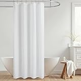 KOUFALL White 54x78 Inch Length Waterproof White Fabric Shower Curtain
