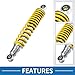 A ABSOPRO Motorcycle Rear Suspension Shock Durable Adjusting 310mm for 50cc 70cc 90cc 125c Most Motorcycles ATV Mopeds Dirt Bikes Race Bike Metal Yellow 1 Pair