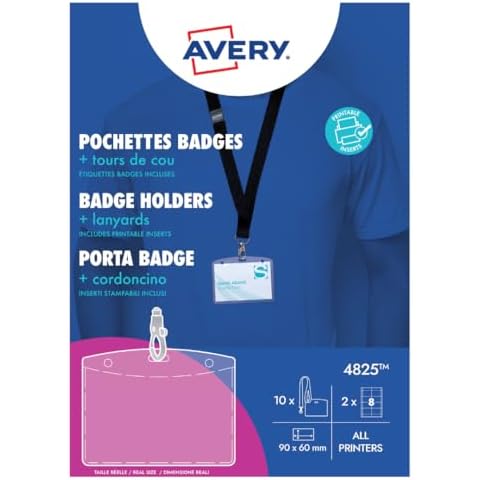 Pochettes badges AVERY 4825 Cover