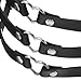 GALPADA Women’s Adjustable Black Pu Leather, Punk Heart Triple-row Elastic Thigh Bands for Parties and Gothic Fashion