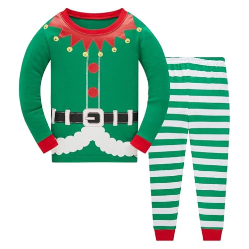 Pyjama Enfant 2 Pièces Noël - Ensemble Père Noël Manches Longues Pour Garçons Et Filles 1 à 7 Ans