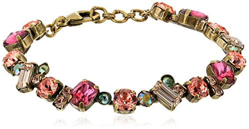 Sorrelli Multi Cut Crystal Cluster Bracelet, Antique Gold-Tone Finish, Radiant Sunrise