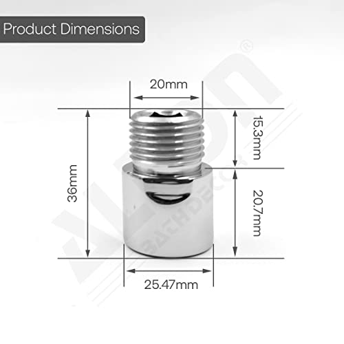 Image of ALTON ALD315, Brass 1.5 inch Extension Nipple, Pack of 2, Silver