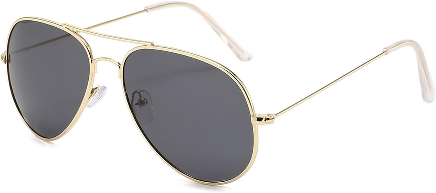 Aviator Sunglasses for Men Women Night Vision Polarized Metal Frame Sunglasses for Driving-UV 400 Protection