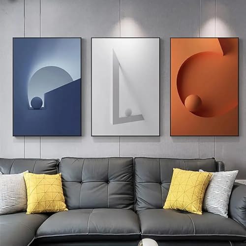 Peinture sur toile abstraite géométrique minimaliste 80x110cm