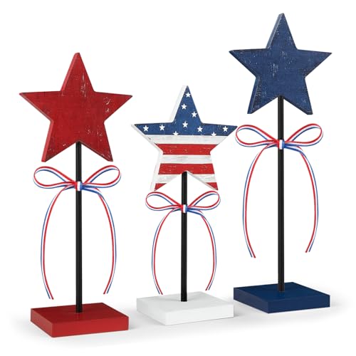 4th-of-July-Tiered-Tray-Decor-Wooden-Star-Set-3-Pcs-Memorial-Day-Table-Decorations-Rustic-Patriotic-Tabletop-Home-Decor-Red-White-and-Blue-Decorations-for-Home-Retro 4th of July Tiered Tray Decor Wooden Star Set 3 Pcs Memorial Day Table Decorations Rustic Patriotic Tabletop Home Decor Red White and Blue Decorations for Home Retro