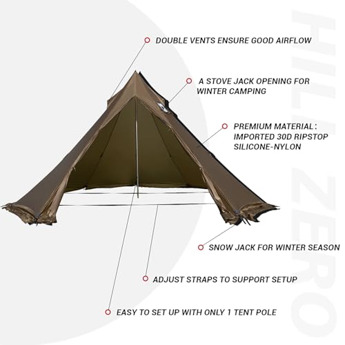 Carpa Tipi Camping Ligera Impermeable para 2-4 Personas miniatura 4
