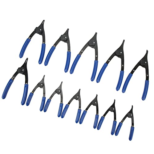 Circlip Plier, 12Pcs Snap Ring Pliers Set Straight Bent Jaw Universal Internal External Circlip Plier For Auto Repairing #TOP7