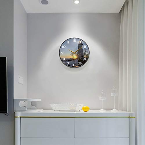 Oreayn Nautical Lighthouse Sunrise Wall Clock For Home Office Bedroom Living Room Decor 12 X 12 In Non Ticking #TOP1