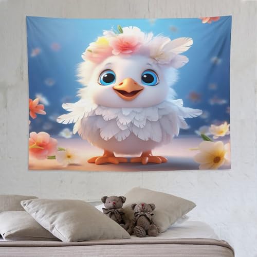 Tapisserie poulet mignon tenture murale salon chambre dortoir 150x200cm