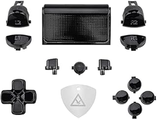 eXtremeRate Szkarłatny Czerwony Symbole Klasyczne Niestandardowa Wymiana Pełnego Zestawu Przycisków dla ps4 Slim Pro CUH-ZCT2 Controller - Kompatybilny z ps4 Zestawem LED DTFS - Controller Nie Jest Wliczony W Cenę