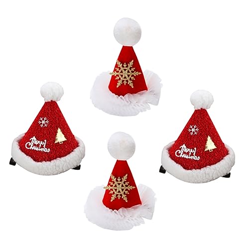 Barrettes cheveux de Noël en chiffon rouge : 8 épingles décoratives pour repas de famille
