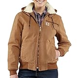 Carhartt Women's 100815 Women's Weathered Duck Jacket - Sherpa Lined - Large Regular - Carhartt Brown