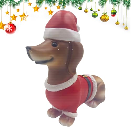 Statue de teckel en résine de Noël pour décoration de table - 2