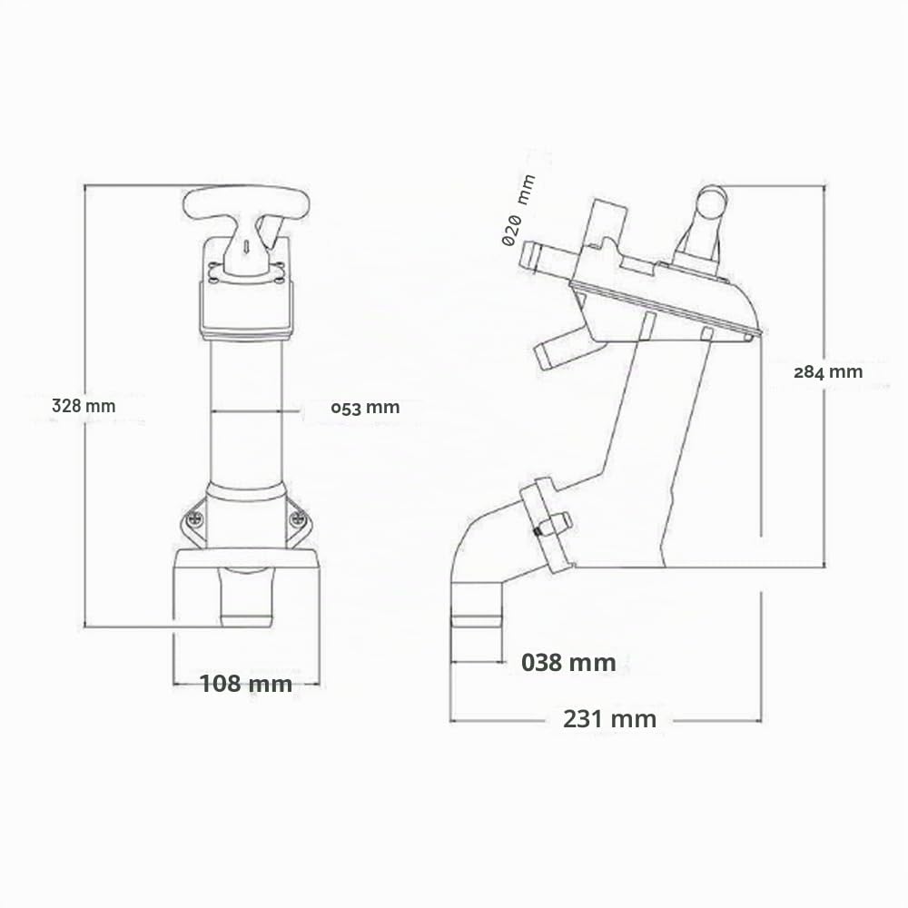 Conjunto de Bomba Manual de Repuesto Jabsco 29040-3000, inodoros Marinos manuales Twist “n” Lock, Compatible con los inodoros Marinos Jabsco 29090 y 29120.