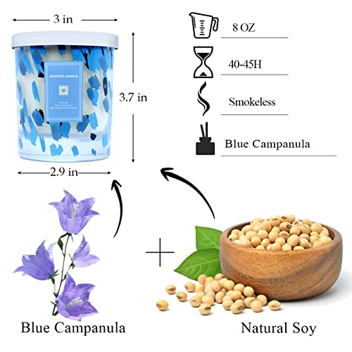 Haoson Blue Campanula Scented Candle Gift Set In Glass Jar Natural Soy Wax Aromatherapy Stress Relief Candle For Women Home Mother's Day Christmas #TOP4