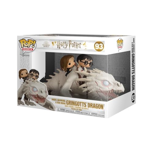 Funko Pop! Ride: Dragon with Harry, Ron, & Hermione - Harry Potter - Figura de Vinilo Coleccionable - Idea de Regalo- Mercancia Oficial - Juguetes para Niños y Adultos - Movies Fans