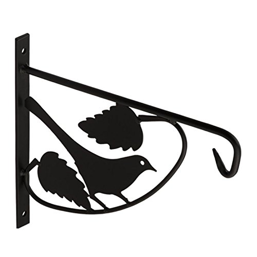 Velano - Halterung Blumenampel - Schwarzer Wandhaken - Schmiedeeisen – Hängetopf - Laterne – Wandhalter für Balkon & Garten – Hängeampel Outdoor 210x250 mm Terassendeko