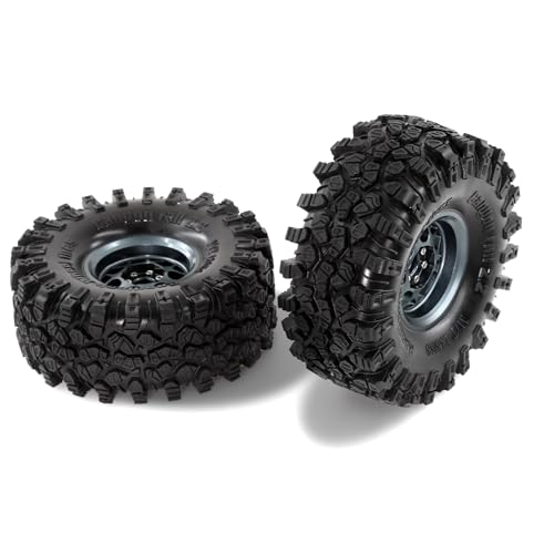REDSPIDER&bull;2.2'' RC Crawler Tires and Metal Beadlock Wheels Set 4PCS All-Terrain Tires OD5.35'' for 1/10 1/8 RC Crawler Car SCX10 I II III Pro 90046 AXI03007 TRX4 TRX6 Gen7/8 D90 (Brown 1)