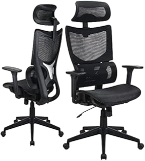 Play haha.Back Friendly Office Chair Ergonomic Desk Chair Swivel Chair With Adjustable Lumbar Support Headrest And Armrest Height Adjustment and Rocker Function(Black)