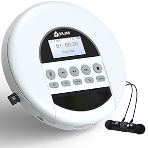 KLIM Nomad Reproductor CD portatil con batería Interna de Larga duración – Incluye Auriculares – Radio FM Compatible con CD-R, CD-RW MP3 Blanco(Reacondicionado)