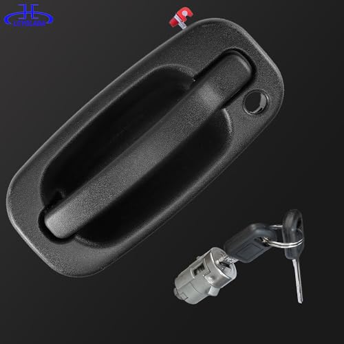 Front Exterior Door Handle with Locks Compatible with 1999-2006 Chevy Silverado 1500 2500 3500 Classic Suburban Tahoe Avalanche GMC Sierra Yukon XL Escalade ESV EXT,Replace 15034985, 15034986 - Thumbnail 7