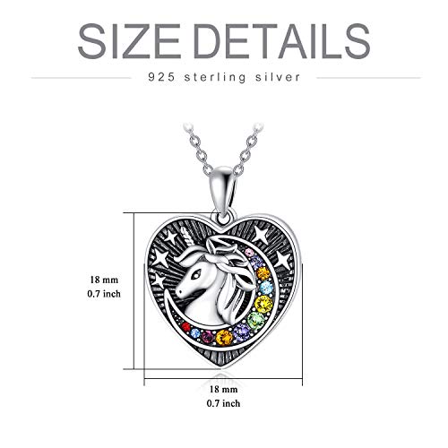 Aoboco Sterling Silver Unicorn Locket Necklace That Holds Pictures, Heart Unicorn Locket Memory Gifts For Girls Daughter Women #TOP4