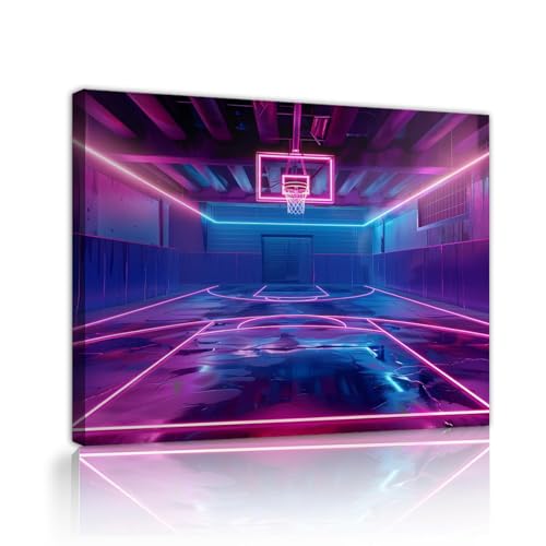 Art mural terrain de basket cubisme pour remplacer les posters froissés et vides