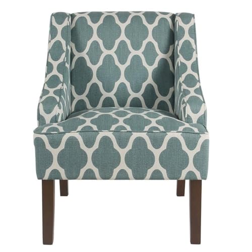 HomePop Classic Swoop Arm Chair, Teal Geometric - Image 3