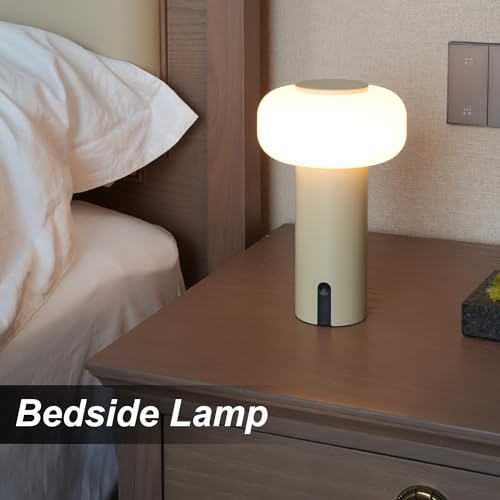 Image of WEILAILUX Waterproof Shower Lamp, Rechargeable Outdoor Table Lamp (Khaki)