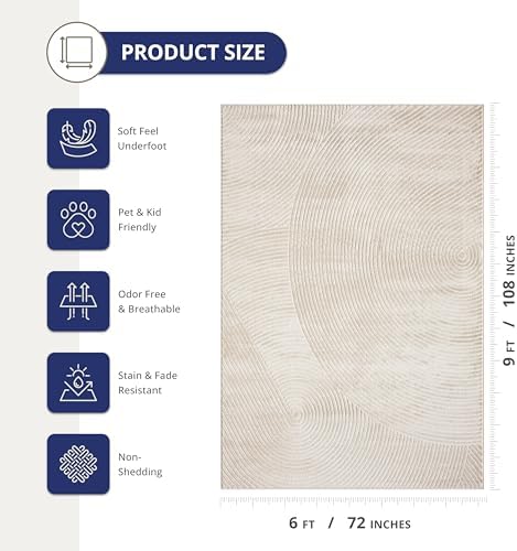 Abani-Neutral Beige Area Rug - Durable & Easy to Clean