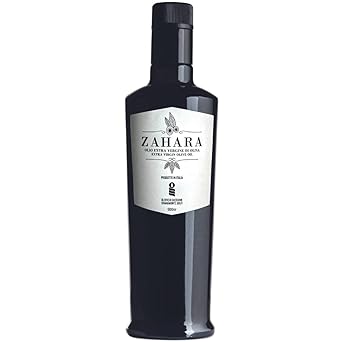 Zahara Extra Virgin Olive Oil from Italy Sicilian Pure EVOO Premium Polyphenol Rich Early Harvest Cold Pressed Multiple Award Winner from Oleificio Guccione | 16.9 fl oz 500ml Bottle