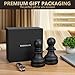 Chess Book Ends for Shelves – Elegant Decorative Bookends for Heavy Books, Office & Living Room Decor – Modern Shelf Organizer and Gift for Book Lovers by ROOKMATE (Black Mate, Pawn Duo)