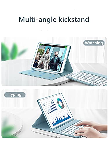 YEEHi Keyboard Case Mouse for iPad Pro 11 inch (4th/3rd/2nd/1st Generation) Case with Cute Round Key Bluetooth Detachable Color Keyboard Cover (Purple) - Image 3