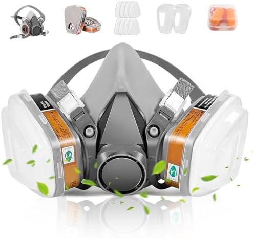 Respirator Mask with Filters set - Reusable Respirator Mask for C...