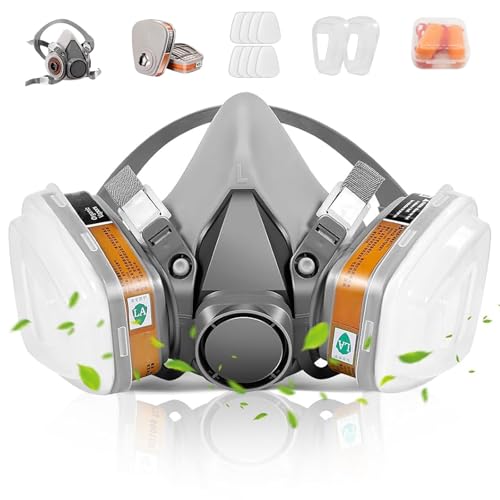 Reusable Half Facepiece - Half Face Cover Set for Chemicals, Painting, Spraying, Epoxy Resin, Dust, DIY etc