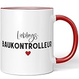 JUNIWORDS Tasse, Lieblings-Baukontrolleur, Rot (7740703)