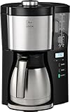 Melitta Look Timer - Filterkaffeemaschine - Thermokanne - Timer Funktion - Tropfstopp - 10 Tassen - Schwarz (1025-18)