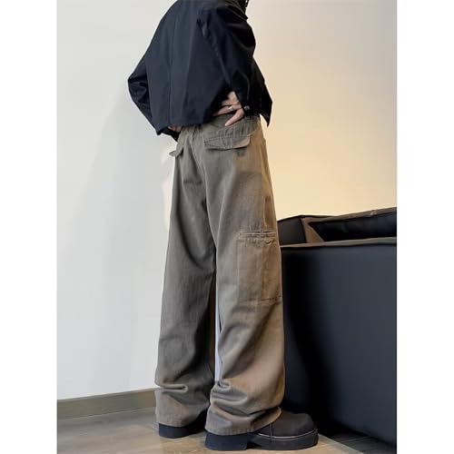 Men's Trendy Y2K Wide Leg Vintage Washed Cargo Jeans for Teen Boys Baggy Hip Hop Denim Pants2